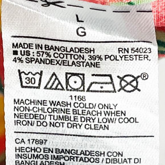 Old Navy Mens Built In Flex Button Front Shirt - Orange Multicolor, Size L - Picture 5 of 6